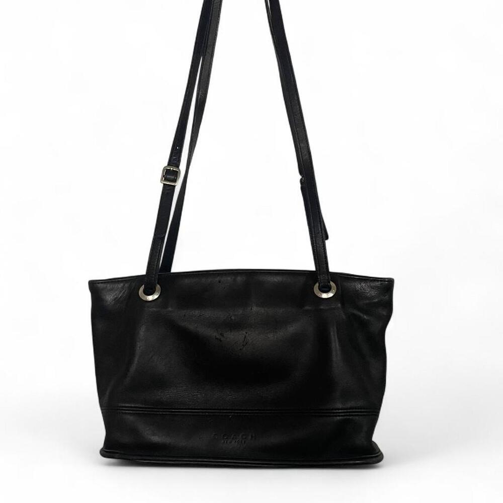 Vintage Coach Black Leather Legacy Slim Bucket Shoulder Bag Purse 4243 90s
